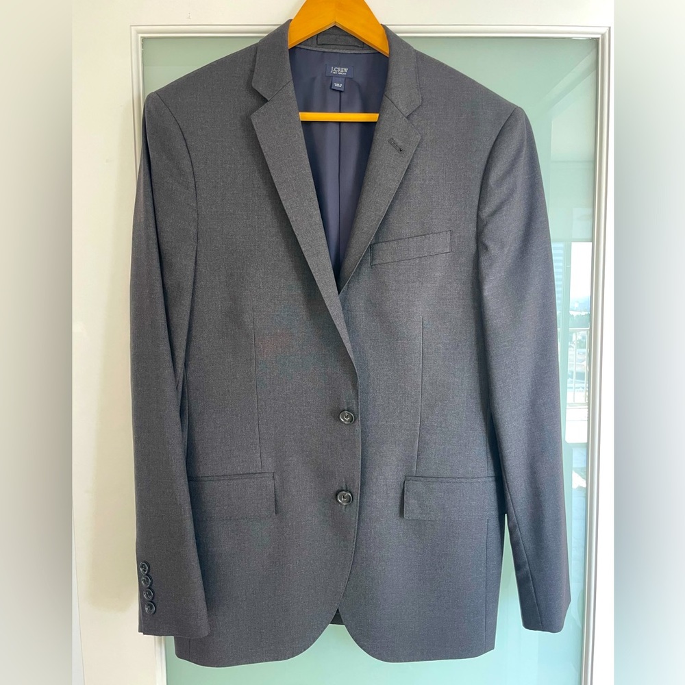 J.Crew Ludlow Gray Italian Wool Slim Fit Suit Jacket 38R